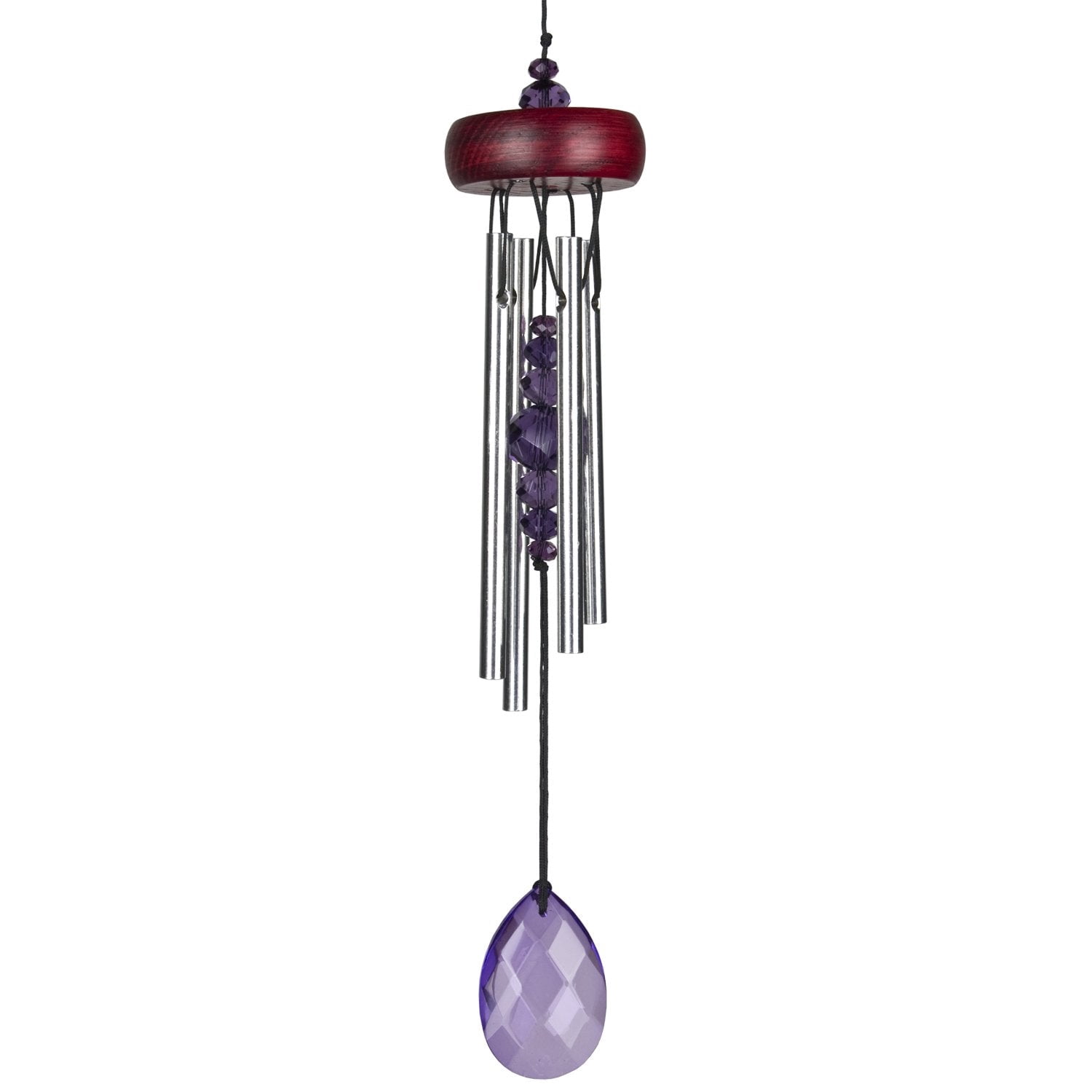 Woodstock Windchimes Gem Drop Chimes Violet, Wind Chimes For Outside, Wind Chimes For Garden, Patio, and Outdoor Décor, 10"L