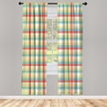 thumbnail image 3 of Ambesonne Plaid Curtains, Colorful Shapes with Lines, Pair of 28"x95", Multicolor, 3 of 5