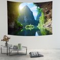 thumbnail image 2 of Tapiz para colgar en la pared, cueva, paisaje, montaña, río, 150 x 130 cm, 2 of 2