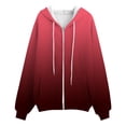 thumbnail image 4 of Women's Hoodies Sweatshirts Casual Zip Hoodie with Front Pockets for Women Everyday Comfort Red M, 4 of 5