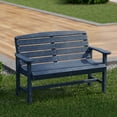 thumbnail image 3 of Wildridge Classic Bench, Patriot Blue - Outdoor Weather Resistant Poly Lumber Bench for Patio, Deck, Garden, 3 of 4