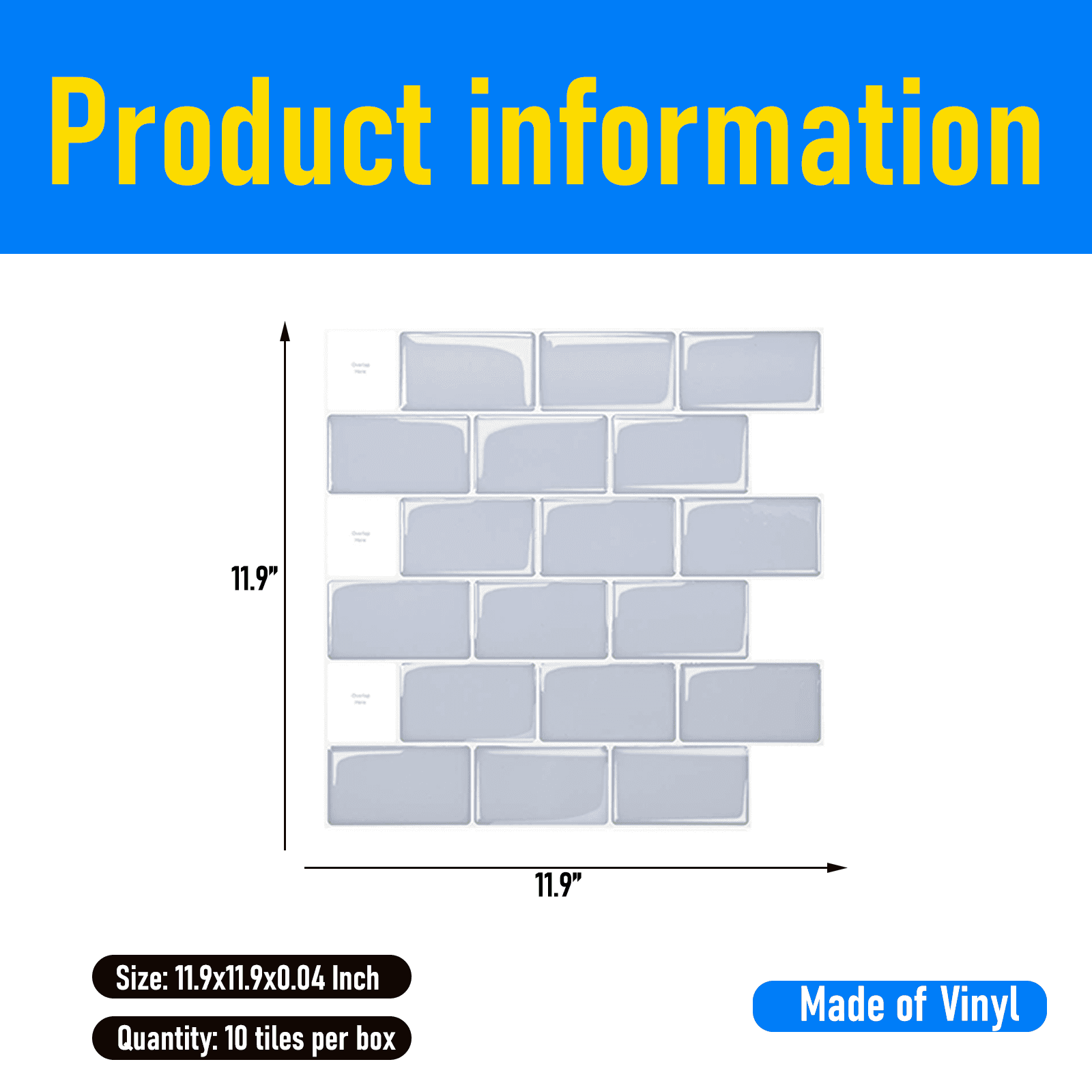 Art3d 10-Pack 12"x12" Peel and Stick Backsplash Tile Stickers for Kitchen Touring Car