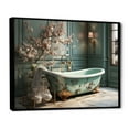thumbnail image 2 of Designart "Art Deco in the Bathroom III" Bath & Laundry Floater Framed Wall Art Living Room, 2 of 7