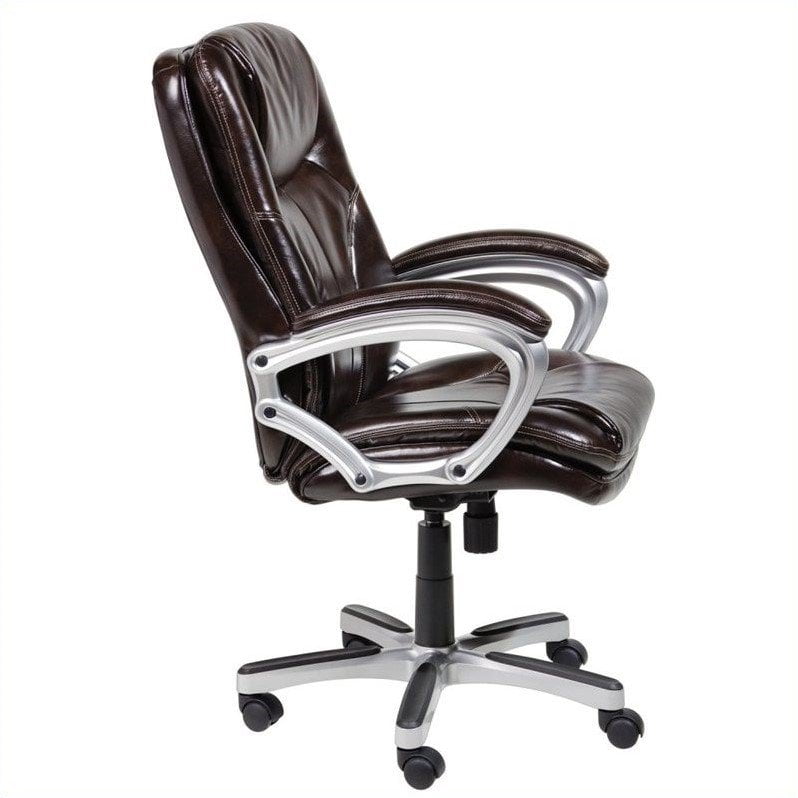 Serta Office Chair In Puresoft Brown Faux Leather