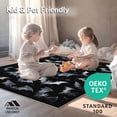 thumbnail image 4 of ODIKA 6'x9' Machine Washable Non-Slip Area Rug, Spooky Monochrome Winged Creatures High Traffic Rug, Black, 29623, 4 of 7