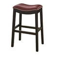 thumbnail image 7 of New Ridge Home Goods Julian 30" Faux Leather and Wood Barstool in Red/Espresso, 7 of 7