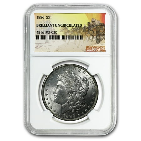 Uncirculated Silver Eagle Dollar Coins - 1886 Stage Coach Silver Dollar BU NGC