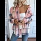 thumbnail image 5 of Camisas de con Bloques de Color para Mujer, Blusas de Larga con Botones y Estilo Boyfriend Rosa XXL, 5 of 9