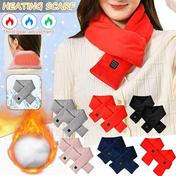 UTSJKR 2 PC Intelligent Electric Heated Scarf 2025 Stylish Portable Rechargeable Neck Warmer Electric Heating Pad Neck Heat Wrap Red