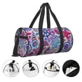 thumbnail image 5 of Xecao Cute Nautical print Round Travel Duffel Bag is a foldable gym bag with an inner pocket, perfect for travel sports, 5 of 8