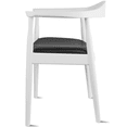 thumbnail image 6 of 2xhome Solid Wood Farmhouse Dining Chair with PU Leather Cushion Seat - Kennedy Presidential Modern Accent Armchair for Kitchen Dining Room or Office, White and Black, Set of 1, 1 piece, 6 of 9