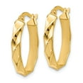 thumbnail image 2 of Leslie's Real 14kt Yellow Gold Polished and Twisted Oval Hoop Earrings; for Adults and Teens; for Women and Men, 2 of 3