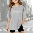 thumbnail image 6 of Lumtrix Girls' Letter Graphic Tees Short Sleeve Crewneck Oversized T Shirts Summer Clothes for Girls 2-14 Y Gray 130, 6 of 6