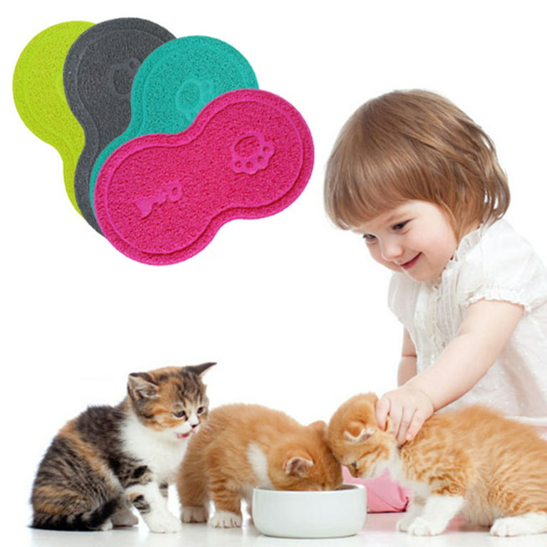 1xCat Placemat Silicone Anti-Slip Pet Feeding Mats With High Lips  Waterproof New
