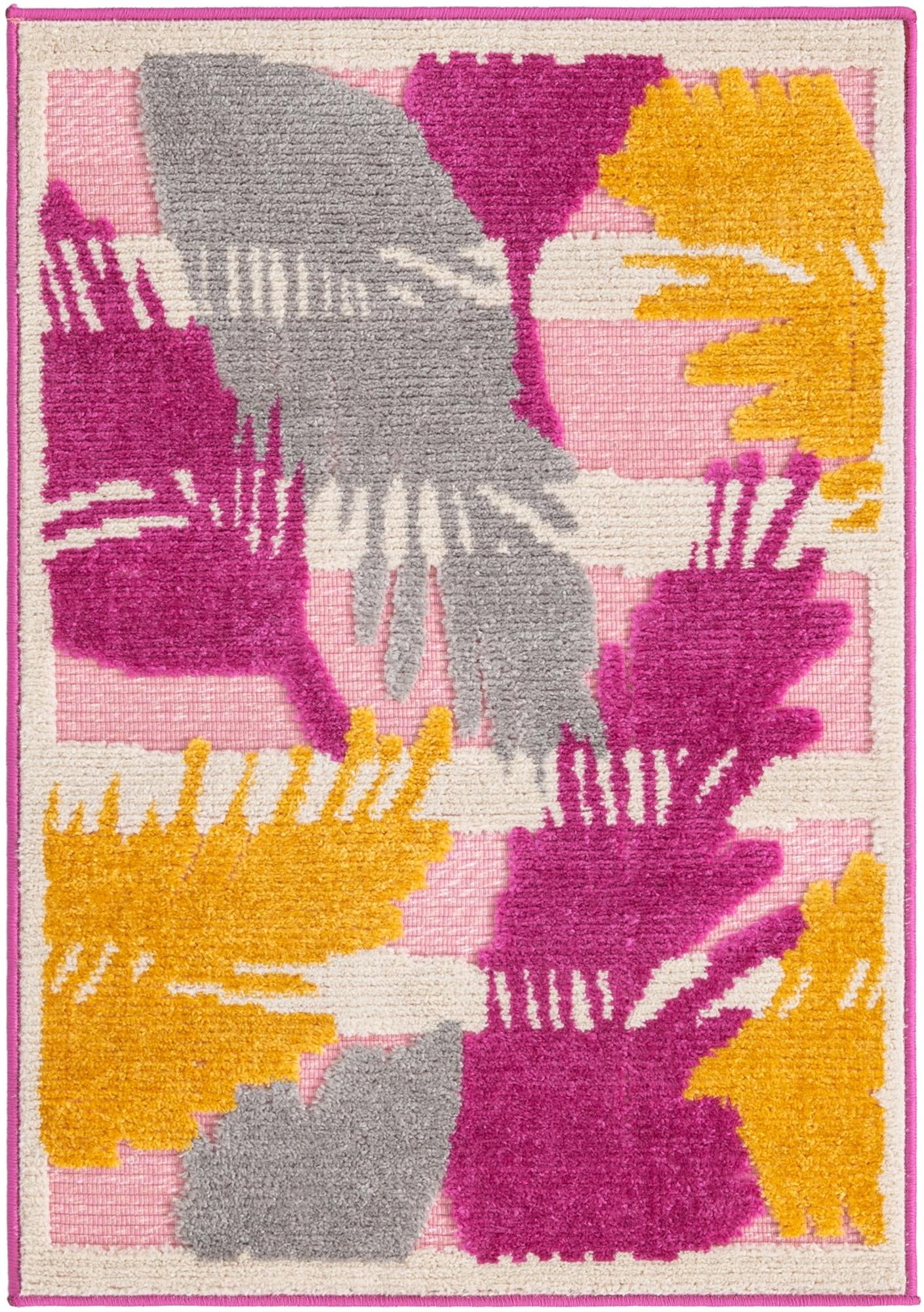 Aruba Outdoor Collection Rug 2' x 3' Pink LowPile Rug Perfect For Any Outdoor Space
