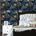 thumbnail image 6 of Boho Peel and Stick Wallpaper Vintage Celestial Ornate Moons 23.6in x 9.8ft Self Adhesive Removable Wall Paper Renter Friendly Vinyl Wall Covering for Kids Room Bedroom Nursery Cabinet, 6 of 8