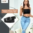 thumbnail image 5 of SUOSDEY Hollow Flower Leather Belt for Women Black Belt for Jeans Dresses Pants with Gift Box,Fit Wasit 25"-57", 5 of 7