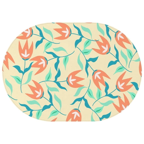 Oval Waterproof Tablecloth Red Tulip Reusable Indoor/Outdoor Durable Table Cover 60 Inch X 84 Inch
