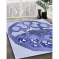 thumbnail image 2 of Ahgly Company Indoor Square Patterned Blue Angel Blue Area Rugs, 4' Square, 2 of 6