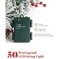 thumbnail image 5 of OasisCraft 24 Inch Outdoor Christmas Tree 2 Set, Pre-lit Mini Flocked Christmas Tree Artificial Pathway Xmas Tree 50 LED with Red Berries, Pinecones for Porch Holiday Decor, Green, 5 of 8