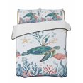 thumbnail image 2 of Turtle Coastal Twin Size Down Alternative Comforter,Lightweight Comforter Quilt Bedding Set with Pillow Shams Summer Beach Ocean Shell Jellyfish Starfish Bed Comforter Duvet Insert 68"x86", 2 of 7