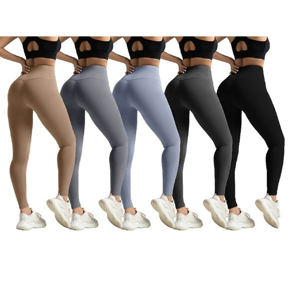 SCACTO High Waisted Yoga Capris with Tummy Control Gym Sports Leggings