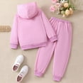 thumbnail image 6 of Zuwimk Toddler Boy Girls Sweatsuit Heart-shaped Graphic Printed Hoodie Sweatshirt and Jogger Pant Sets(T063-Purple), 6 of 9