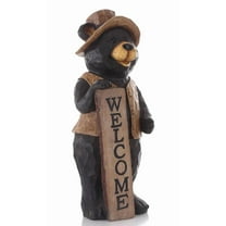 Hi-Line Gift 30” Bear with Welcome Sign Garden Statue, Durable Polyresin