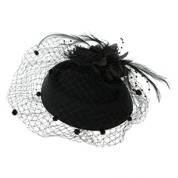 YIEMEEN Fascinator Hats for Women Pillbox Cap with Flower Mesh Veils and Hair Clip Party Headwear Headdress