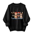 thumbnail image 4 of Sweatshirt for Women Christmas Cat Graphic Sweatshirt Crew Neck Long Sleeve Casual Pullover Top, 4 of 5