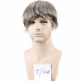 thumbnail image 4 of Replacement for Men Thin Skin Toupee Mono Lace Top Mens Hair Pieces Replacement System #5 Mixed 60%Grey Human Hair Toupee, 4 of 5