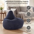 thumbnail image 5 of Giantex Bean Bag Chair, Accent Lazy Sofa, Comfy Floor Lounger for Living Room, Blue, 5 of 9