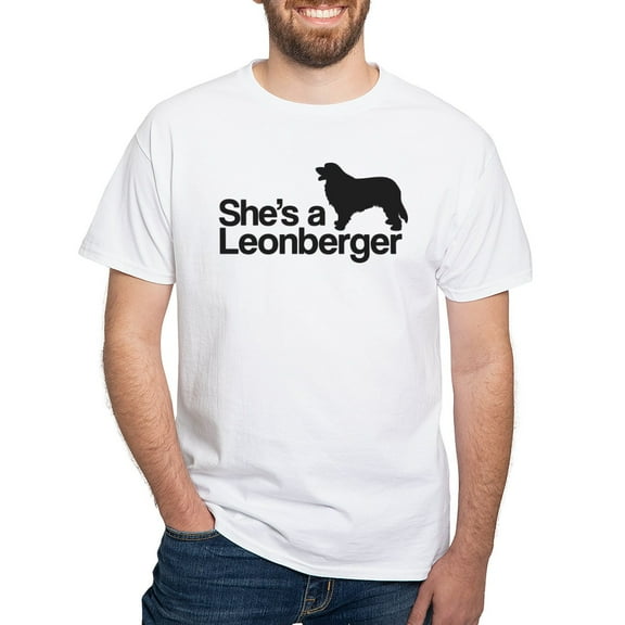 CafePress - She's A Leonberger T Shirt - Men's White Classic Cotton T-Shirts