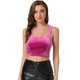 thumbnail image 1 of Disfraz de navidad Top corto de terciopelo con tirantes ajustables para mujer Allegra K Rosa Caliente S, 1 of 6