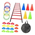 thumbnail image 1 of DYNWAVECA Agility Ladder Portable Staircase Balance Jumping Obstacles Adjustable Rungs 44 Piece Red, 1 of 10