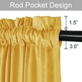 thumbnail image 3 of JIUZHEN Velvet Blackout Curtains for Bedroom - 72 inches Thermal Insulated Room Darkening Rod Pocket Drapes for Office/Party, Set of 2 Panels with Tiebacks, 52W x 72L, Yellow, 3 of 10