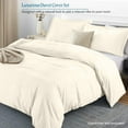 thumbnail image 2 of Premium Pima Cotton 3-Piece Duvet Cover Set – 800 Thread Count Luxury Bedding, Oversized King 120"x 98" - Ivory, 2 of 4