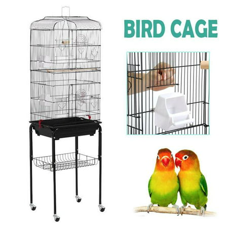 Rolling Mid-Sized Parrot Bird Cage Cockatiel Conure Parakeet Lovebird (Best Bird Cages For Conures)