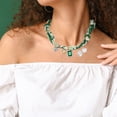 thumbnail image 2 of Unique Bargains 1 Pc Durable Scarf Necklace with Charm Adjustable Tie Statement Choker for Women Green White, 2 of 5