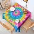 thumbnail image 2 of Rainbow Tie Dye Mandala Pattern Square Tablecloth,Waterproof Square Table Cover,Wipeable Spillproof Washable Table Cover for Home Kitchen Party Decor 60"x60"(152x152cm), 2 of 6