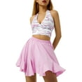thumbnail image 3 of Seyurigaoka Women's Sexy A-Line Skirt, Solid Color High Waist Ruffled Short Mini Skirt Clubwear, 3 of 9