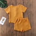 thumbnail image 4 of Douhoow Toddler Baby Boys Summer Clothes Set Kids Solid Short Sleeve T-shirt Shorts 2Pcs Outfit Set, 4 of 7