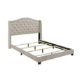 thumbnail image 2 of Queen Size Bed, Beige Fabric Upholstered, Camel Back, Button Tufted, 2 of 2