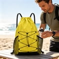 thumbnail image 4 of Drawstring Backpack with Side Mesh Pockets – Water Repellent Large Capacity Sack for Gym,Hiking,Cycling,Travel,Father's Day Gift for Him, 4 of 6