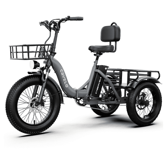 Electric Folding Tricycle for Adults,20”Step-Thru Etrike,750W,48V 20AH Removable Battery,3 Wheel Electric Trike with Large Basket,UL2849