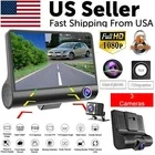 1080P 4" Dual Lens HD Car DVR Rearview Video Dash Cam Recorder Camera G-Sensor