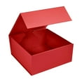 thumbnail image 3 of CECOBOX Gift Box 6"x6"x2.75" 5PC Red Matte Collapsible Magnetic Box with Lid for Gift, Packaging, Bridesmaid, Birthday, Christmas, Easy Assembly, Gift Boxes (6"x6"x2.75" (Pack of 5), Red), 3 of 4
