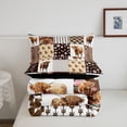 thumbnail image 5 of Highland Cow Comforter Set Western Animals Bed Set,Cowgirl Farm Longhorn Bull Cattle Bedding Set,Rustic Flowers Quilt Set Brown Patchwork Buffalo Plaid Farmhouse Decor, 5 of 7