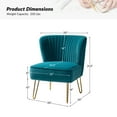 thumbnail image 5 of Velvet Armless Accent Chair Gold Metal Legs Modern Upholstered Single Sofa Home Living Room Blue, 5 of 7