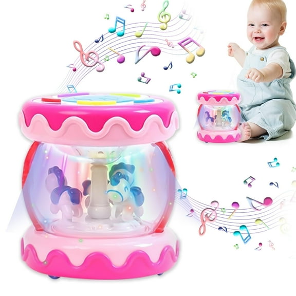 Style-Carry Baby Toys 6 to 12 Months, Musical Learning Infant Toys 12-18 Months - Rotating Light up Baby Music Crawling Toys Educational Toy for Girls